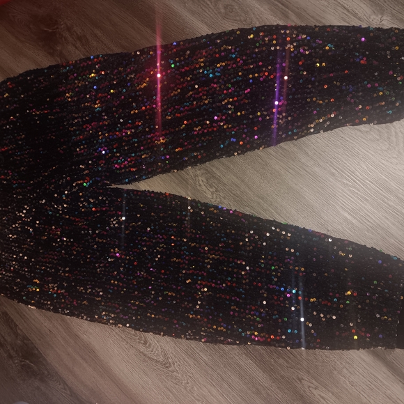 SHEIN SXY Black Sequin Leggings - Picture 1 of 6